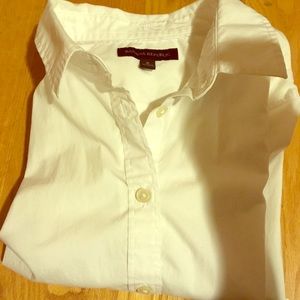 White button down long sleeve blouse